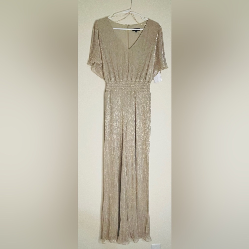 1 STATE- Formal Gold Maxi Jumpsuit